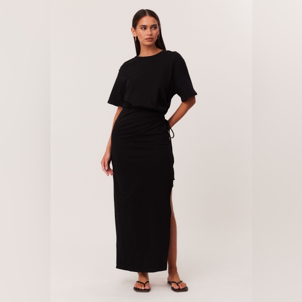 SNDYS Lola Maxi Dress Black NWT XS Revolve T-Shirt Dress - Picture 2 of 11